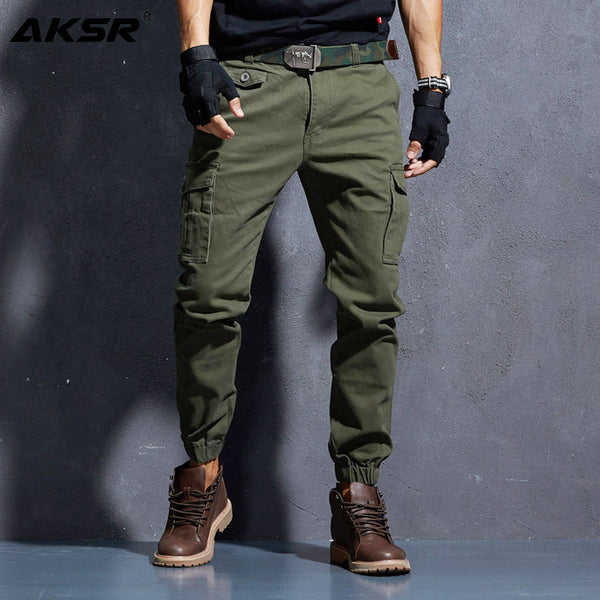 AKSR Men's Cargo Pants Large Size Flexible Tactical Harem Pants Military Trousers Hip Hop Pants Streetwear Joggers Sweatpants