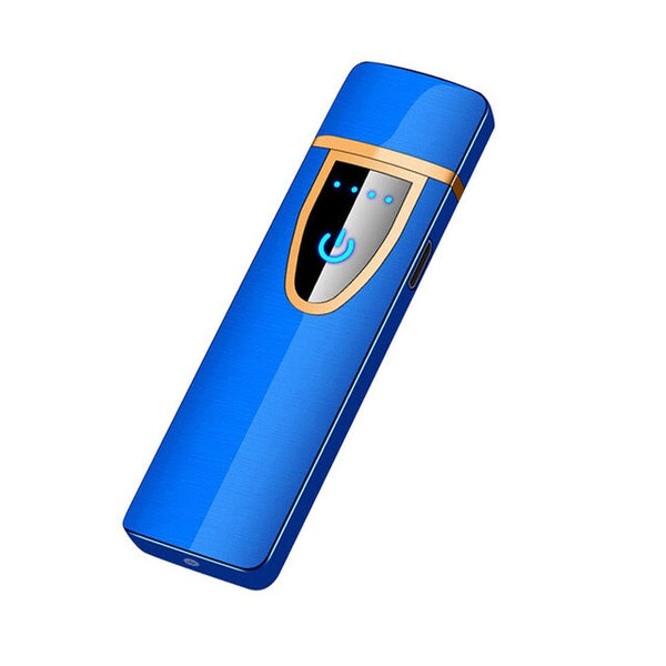 Windproof Dual Arc Lighter Flameless Electronic Rechargeable Electric Lighter for Cigarette Candle with LED Power Display