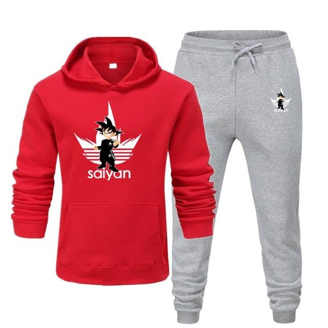 Autumn Winter 2020 Mens Sets Hoodies Pants 2 Pieces Tracksuit Brand Men Hoodie Dragon Ball Sweatpants Casual Pant Sportswear