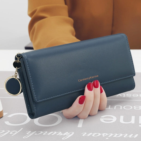 aliwood New Fashion Women Wallets Brand Letter Long Tri-fold Wallet Purse Fresh Leather Female Clutch Card Holder Cartera Mujer