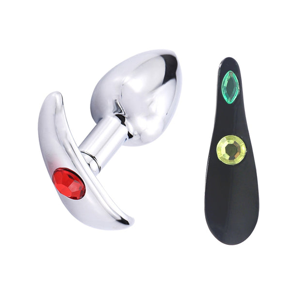 Metal Anal Plug with Corlor Jeweled 3 Style S/M/L Steel Butt Plug for Women Men Sex Anal Toys Wearing Outdoor All Day Beginner