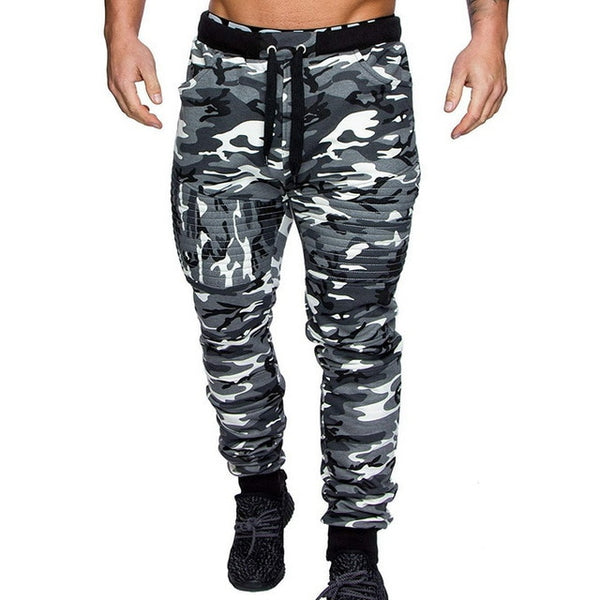 MONERFFI Camouflage Streetwear Pants Men Sports Leggings Fitness Harem Trousers Slim Fit Sweatpants Elastic Waist Joggers Pants