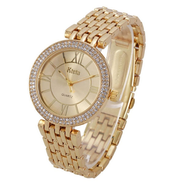 Womens watches Brand Luxury Diamond Gold Watch Ladies Quartz Wristwatch Woman Clock Relogio Feminino Relojes Mujer Hodinky Women