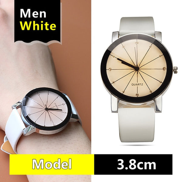 High quality quartz watches Arrival men women's Dial Clock Leather bracelet WristWatch geometry sports Watch lover wristwatches