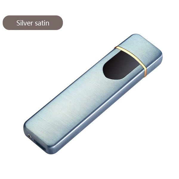 Charging Lighter Touch Induction Windproof Electronic Ultra-thin USB Cigarette Lighter Custom Metal Cigarette Accessories