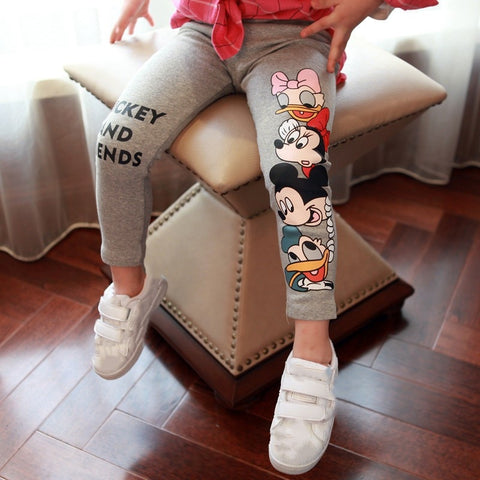 Kids Girls Cartoon Printing Leggings Minnie Pants For Girls Leggings Cotton Trousers Mickey Minnie Donald Daisy Pants