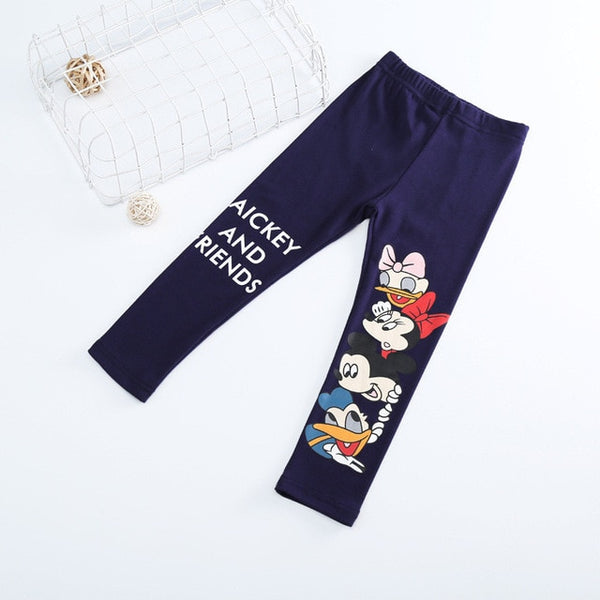 Kids Girls Cartoon Printing Leggings Minnie Pants For Girls Leggings Cotton Trousers Mickey Minnie Donald Daisy Pants