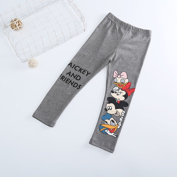 Kids Girls Cartoon Printing Leggings Minnie Pants For Girls Leggings Cotton Trousers Mickey Minnie Donald Daisy Pants