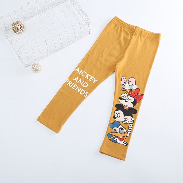 Kids Girls Cartoon Printing Leggings Minnie Pants For Girls Leggings Cotton Trousers Mickey Minnie Donald Daisy Pants