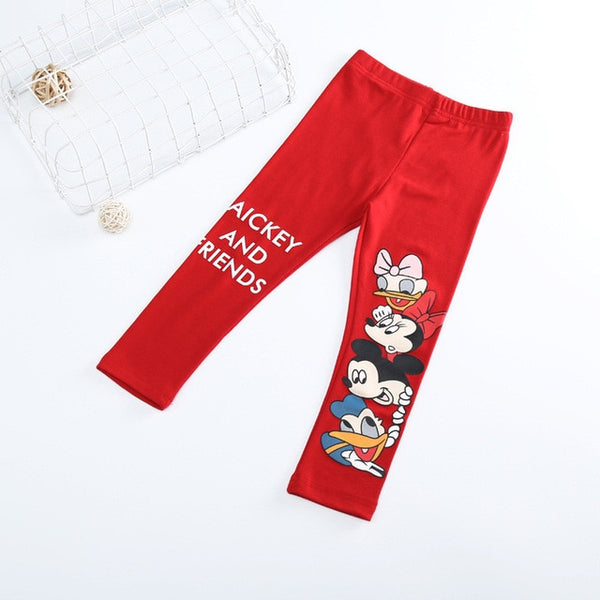 Kids Girls Cartoon Printing Leggings Minnie Pants For Girls Leggings Cotton Trousers Mickey Minnie Donald Daisy Pants