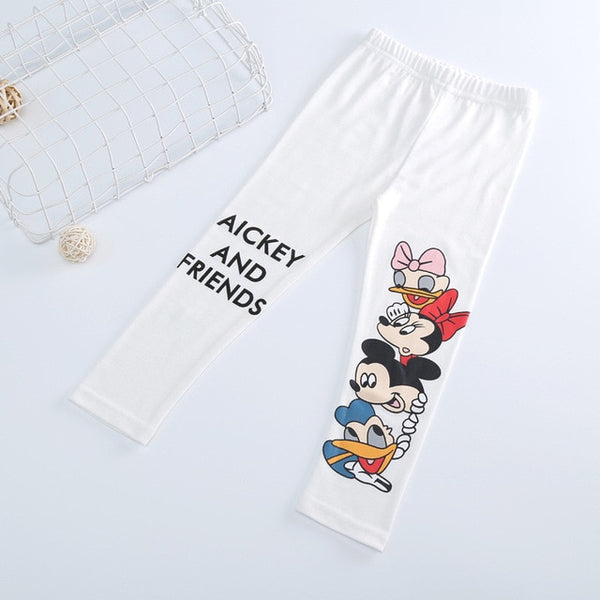 Kids Girls Cartoon Printing Leggings Minnie Pants For Girls Leggings Cotton Trousers Mickey Minnie Donald Daisy Pants