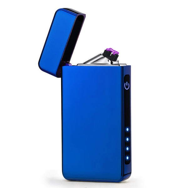 Double Arc Lighter Touchscreen Lighter Windproof Electronic USB Recharge Cigarette Electric Lighter With Battery Indicator