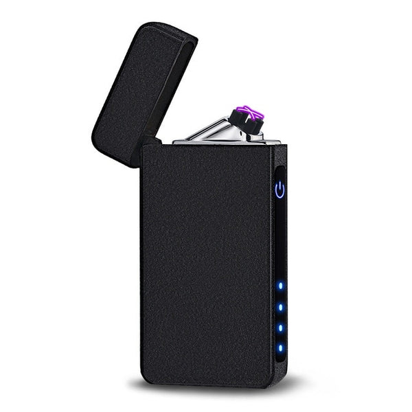 Double Arc Lighter Touchscreen Lighter Windproof Electronic USB Recharge Cigarette Electric Lighter With Battery Indicator