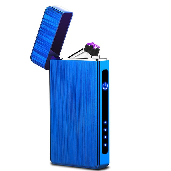 Double Arc Lighter Touchscreen Lighter Windproof Electronic USB Recharge Cigarette Electric Lighter With Battery Indicator