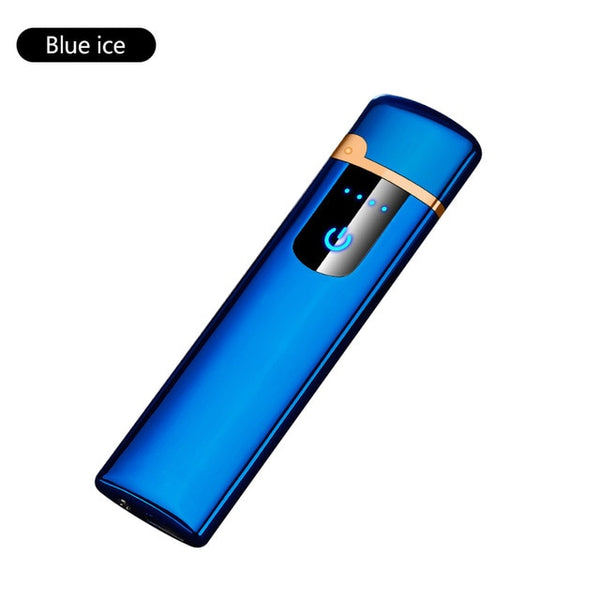 Double Arc Lighter Touchscreen Lighter Windproof Electronic USB Recharge Cigarette Electric Lighter With Battery Indicator