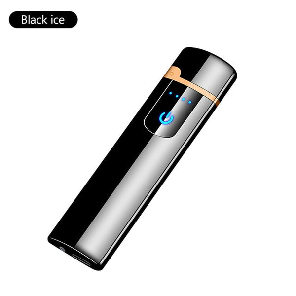 Double Arc Lighter Touchscreen Lighter Windproof Electronic USB Recharge Cigarette Electric Lighter With Battery Indicator