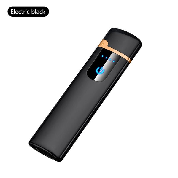 Double Arc Lighter Touchscreen Lighter Windproof Electronic USB Recharge Cigarette Electric Lighter With Battery Indicator