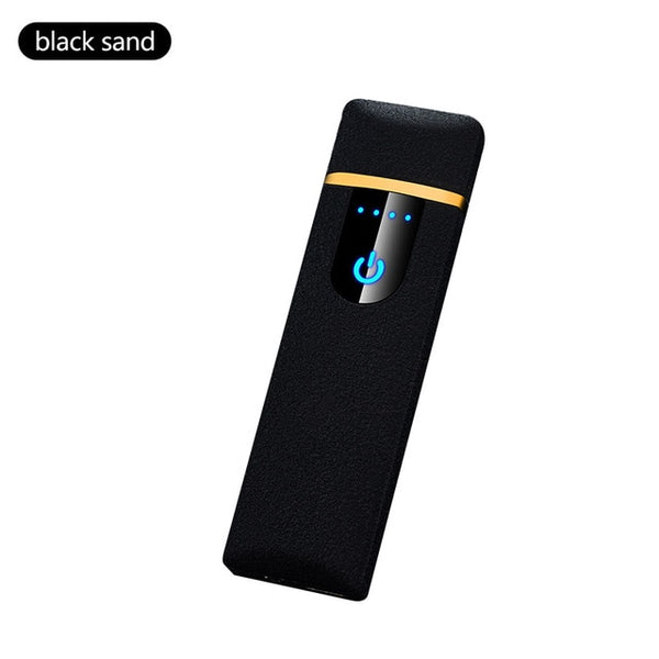 Double Arc Lighter Touchscreen Lighter Windproof Electronic USB Recharge Cigarette Electric Lighter With Battery Indicator