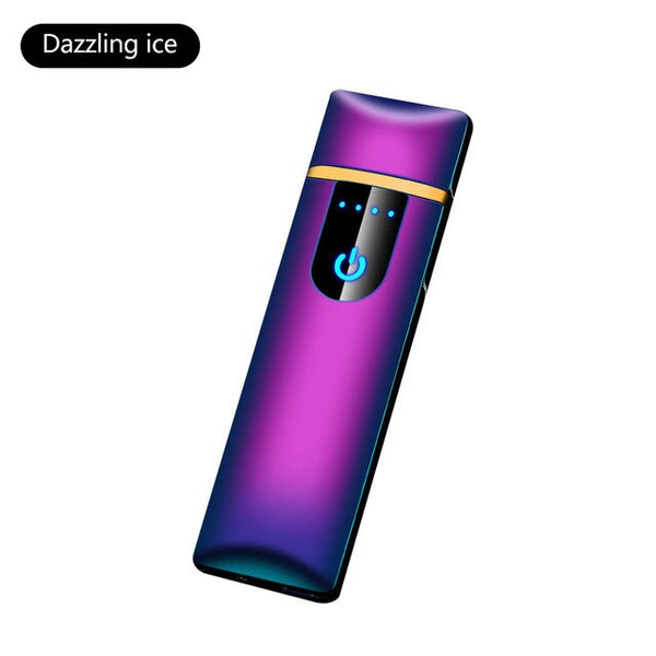 Double Arc Lighter Touchscreen Lighter Windproof Electronic USB Recharge Cigarette Electric Lighter With Battery Indicator