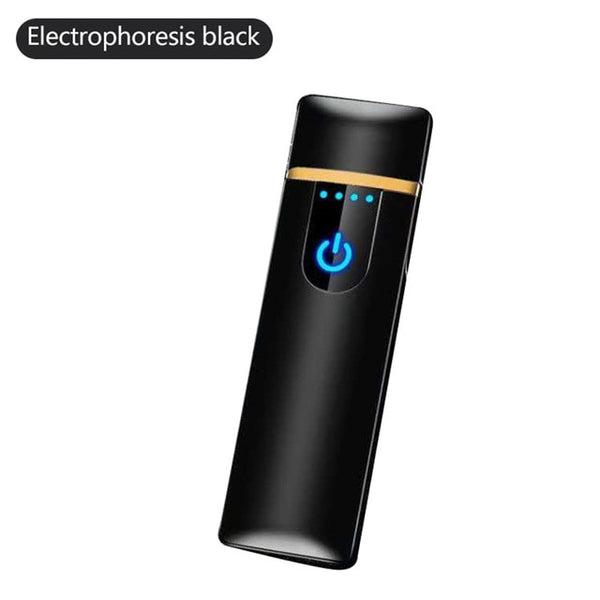 Double Arc Lighter Touchscreen Lighter Windproof Electronic USB Recharge Cigarette Electric Lighter With Battery Indicator