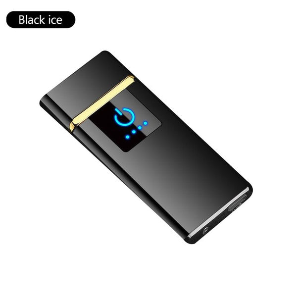 Double Arc Lighter Touchscreen Lighter Windproof Electronic USB Recharge Cigarette Electric Lighter With Battery Indicator