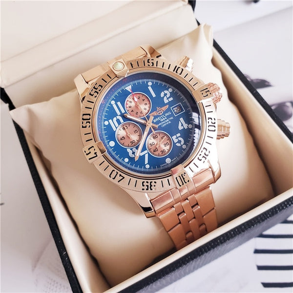 NEW Breitling Luxury Brand Mechanical Wristwatch Mens Watches Quartz Watch with Stainless Steel Strap relojes hombre automatic