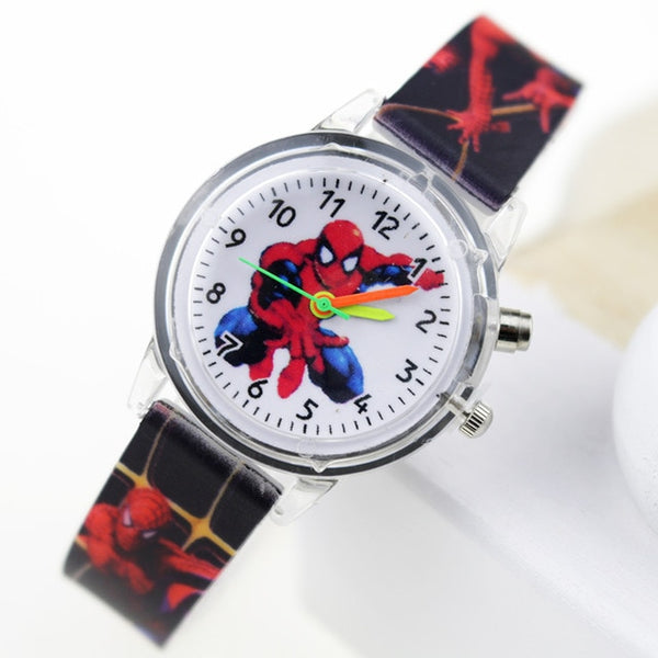 Princess Elsa Children Watches Spiderman Colorful Light Source Boys Watch Girls Kids Party Gift Clock Wrist Relogio Feminino