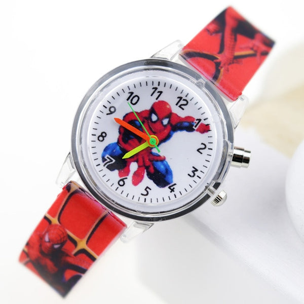 Princess Elsa Children Watches Spiderman Colorful Light Source Boys Watch Girls Kids Party Gift Clock Wrist Relogio Feminino