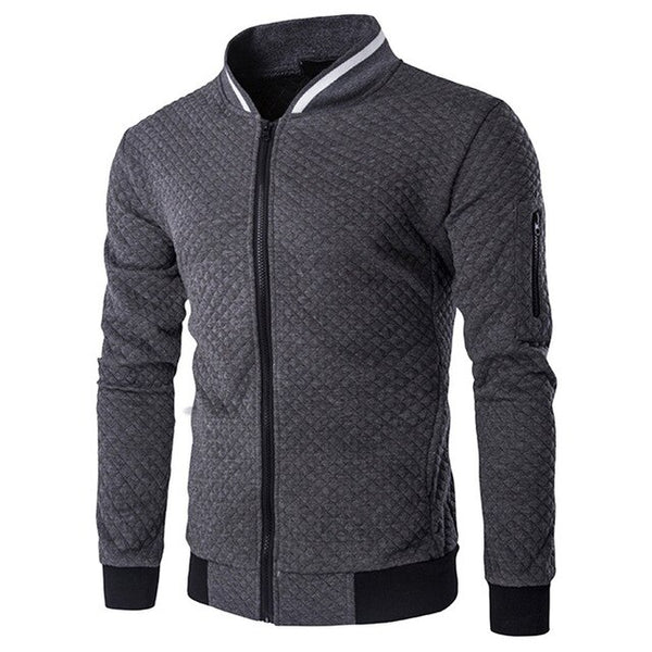 HEFLASHOR 2020 New Trend White Fashion Men's Jackets Clothes Long Sleeve Men's Veste Homme Argyle Zipper Jacket Casual Jacket