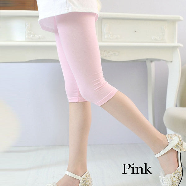 3-10years Girls Knee Length Kid Five Pants Candy Color Children Cropped Clothing Spring-Summer All-matches Bottoms Leggings