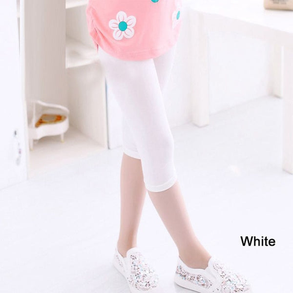 3-10years Girls Knee Length Kid Five Pants Candy Color Children Cropped Clothing Spring-Summer All-matches Bottoms Leggings