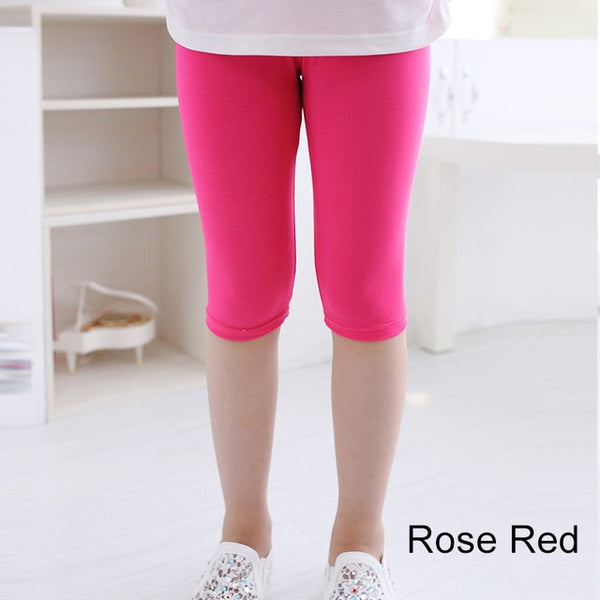 3-10years Girls Knee Length Kid Five Pants Candy Color Children Cropped Clothing Spring-Summer All-matches Bottoms Leggings