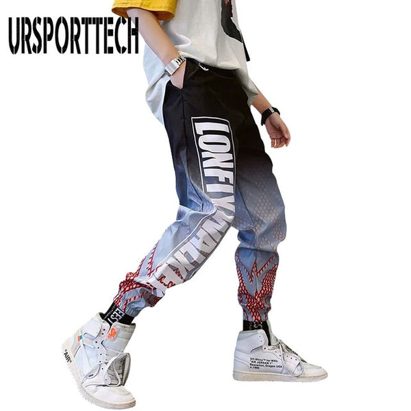 2020 Streetwear Hip hop Joggers Pants Men Loose Harem Pants Ankle Length Trousers Sport Casual Letter Print Sweatpants For Men