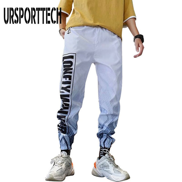 2020 Streetwear Hip hop Joggers Pants Men Loose Harem Pants Ankle Length Trousers Sport Casual Letter Print Sweatpants For Men