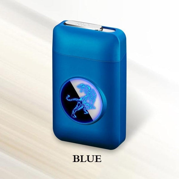 Resin Metal Capacity Cigarette Case Box With USB Electronic Lighter 19PCS Cigarette Holder Electric Plasma Arc Lighter Men Gifts