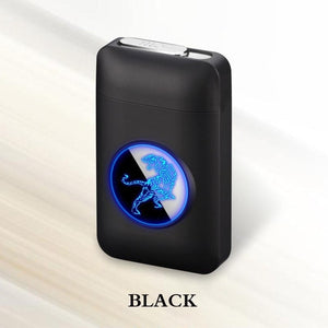 Resin Metal Capacity Cigarette Case Box With USB Electronic Lighter 19PCS Cigarette Holder Electric Plasma Arc Lighter Men Gifts