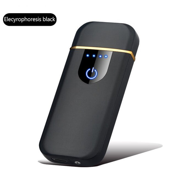 Business Style Rechargeable Charging Electric Electronic USB Lighter Plasma Cigarette Lighter gift for smoking Cigarette Tools