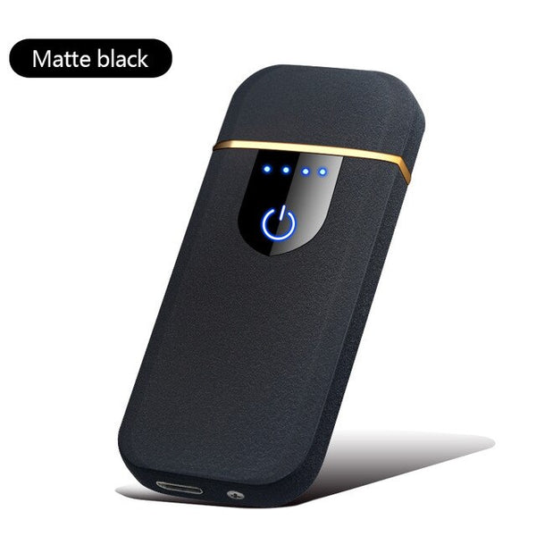 Business Style Rechargeable Charging Electric Electronic USB Lighter Plasma Cigarette Lighter gift for smoking Cigarette Tools