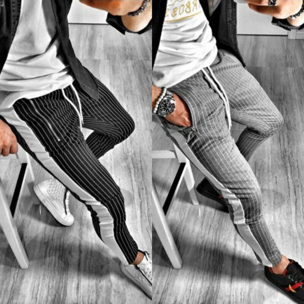 New Mens Tracksuit Bottoms Gym Sports Striped Pants Jogging Jogger Running Trousers Size Athletics