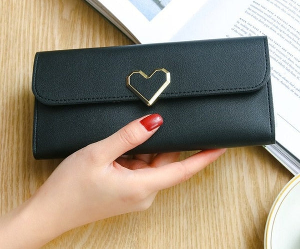 Women Long Wallets Purses Luxury Love Heart Wallets For Ladies Girl Money  Pocket Card Holder Female Wallets Phone Clutch Bag