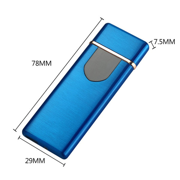 Charging USB Lighter Touch Mode Induction Windproof Electronic Ultra-Thin Lighter Custom Metal Double Arc Lighter