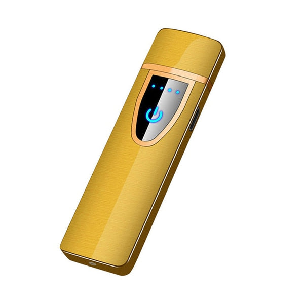 Charging USB Lighter Touch Mode Induction Windproof Electronic Ultra-Thin Lighter Custom Metal Double Arc Lighter