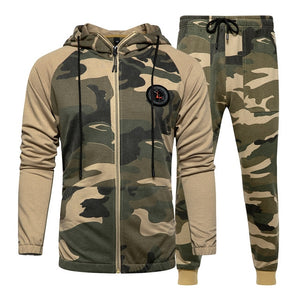 Men Sets Camouflage Casual Tracksuit 2020 Spring New Camo Jacket+Pants Sets Men's Sportswear Hooded Sweatshirt Sweatsuit Outdoor