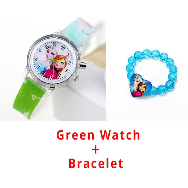 Princess Elsa Children Watches Spiderman Colorful Light Source Boys Watch Girls Kids Party Gift Clock Wrist Relogio Feminino