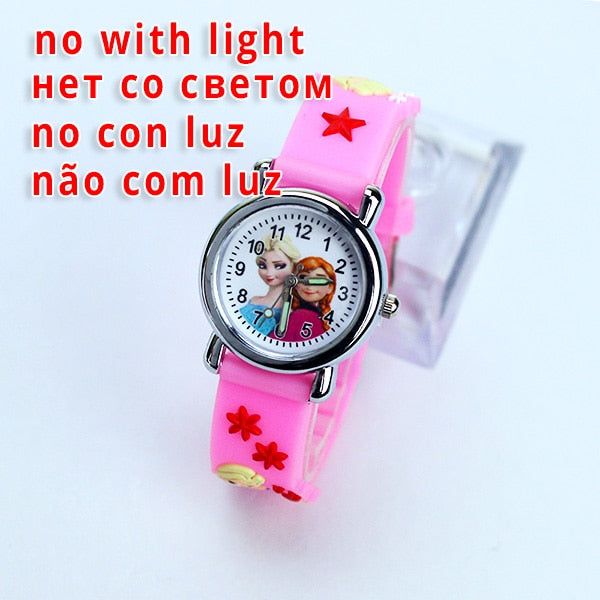 Princess Elsa Children Watches Spiderman Colorful Light Source Boys Watch Girls Kids Party Gift Clock Wrist Relogio Feminino