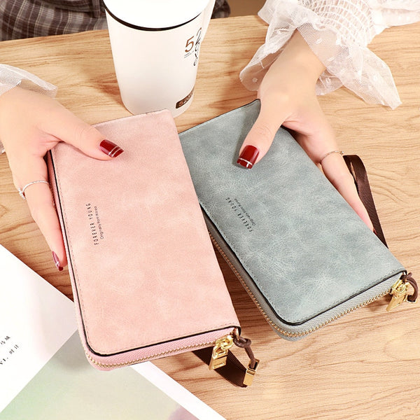 Female Wallet PU Leather Long Purse Black/pink/blue/green/gray Famous Brand Designer Wallet Women 2020 Quality Female Purse