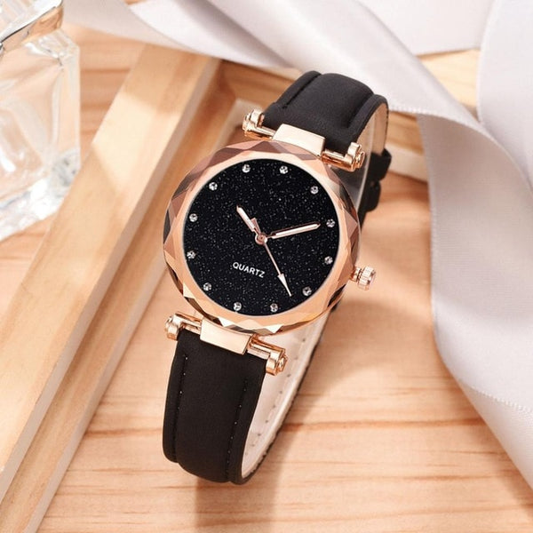 Women Watch Rhinestone Romantic Starry Sky WristWatch Fashion Ladies Leather Watch Clock for Women Relogio Feminino Montre Femme