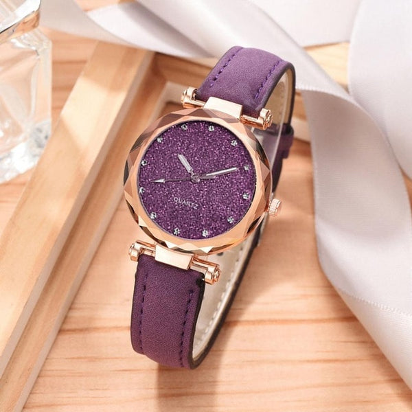 Women Watch Rhinestone Romantic Starry Sky WristWatch Fashion Ladies Leather Watch Clock for Women Relogio Feminino Montre Femme