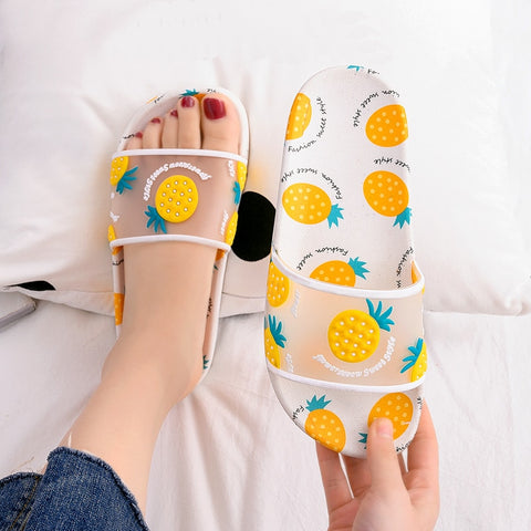 Women Summer Slippers Women Slides Women Shoes Cartoon Fruit Strawberry Pineapple Peach Beach Slides Cute Slippers