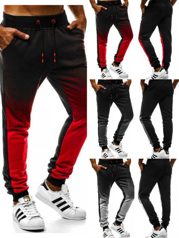 2020 Jogging Pants Men Running Trousers With Zipper Sports Fitness Tights Gym Jogger Bodybuilding Sweatpants Gradient Pants Male